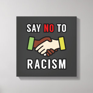 Säg nej till rasism canvastryck