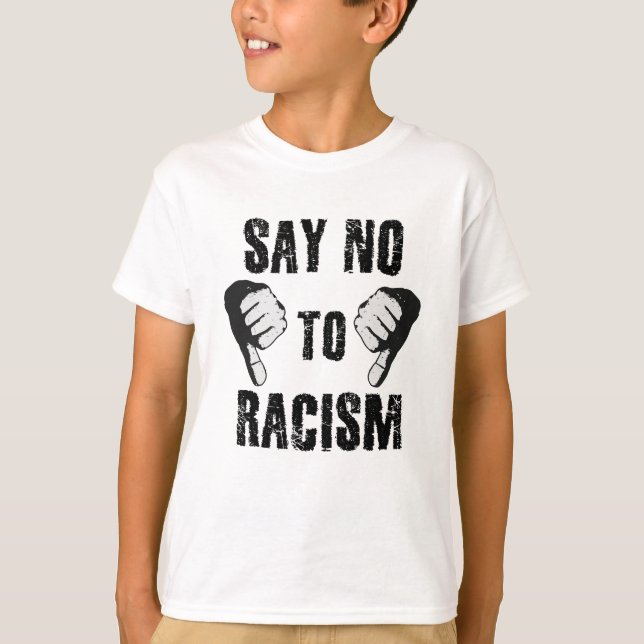 Säg nej till rasism t shirt (Framsida)