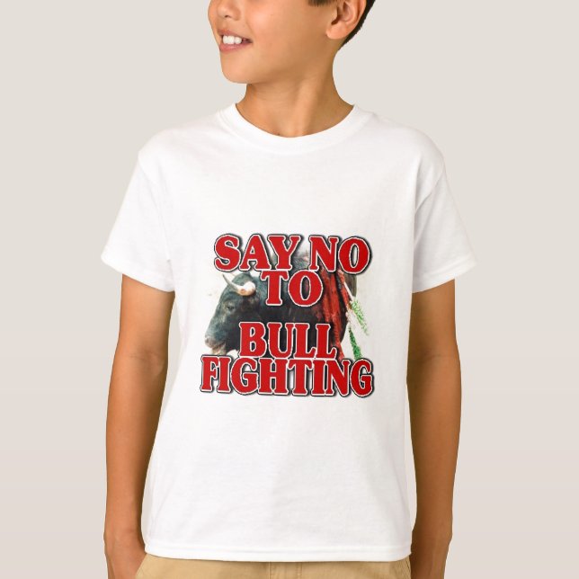 Säg nej till tjurfäktning t shirt (Framsida)