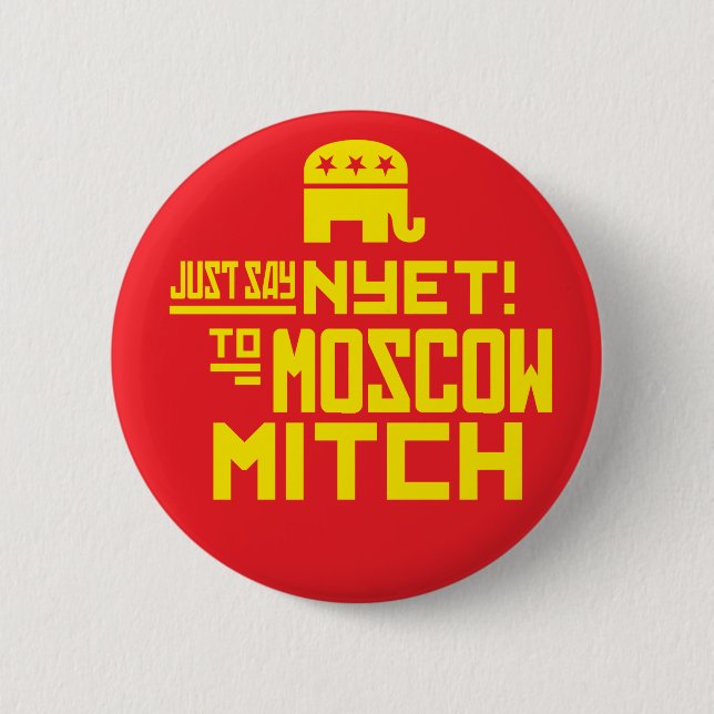 Säg NYET till MOSCOW MITCH Knapp (Framsida)