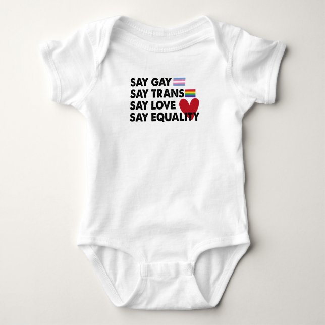Säg "säg Trans say Kärlek säger Pride LGbt T Shirt (Framsida)