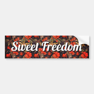 Säg svensk frihet med antika rödblommor Art Bildekal