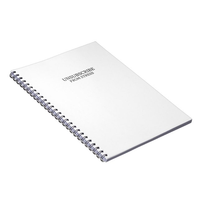 Säg upp stressen Minimalistisk typografi  Anteckningsbok (Högra Sidan)
