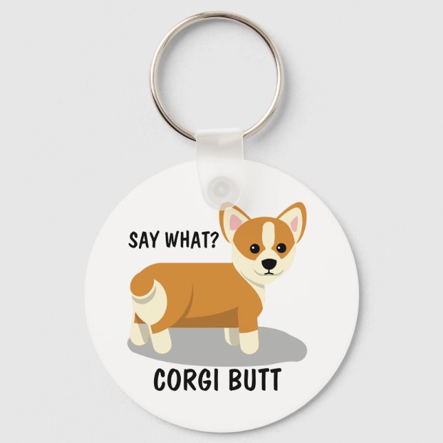 Säg vad? Corgi Butt Nyckelring (Framsida)
