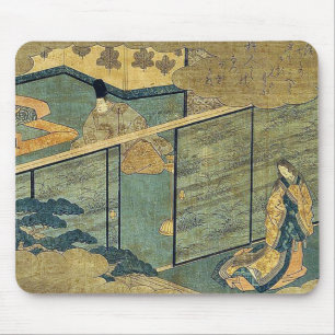 Saga av Genji vid Ando, Hiroshige Musmatta