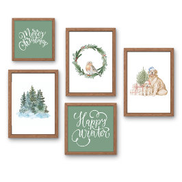 Saga Grönt God jul wall art Poster