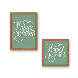 Saga Grönt Lycklig vinterjul Poster