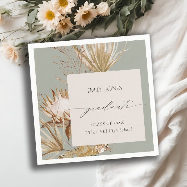 Saga Grönt Protea Dry Handflatan Blommigt Photo St Pappersservett (Skapare uppladdad)