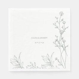 Saga grönt trendig bröllop pappersservett