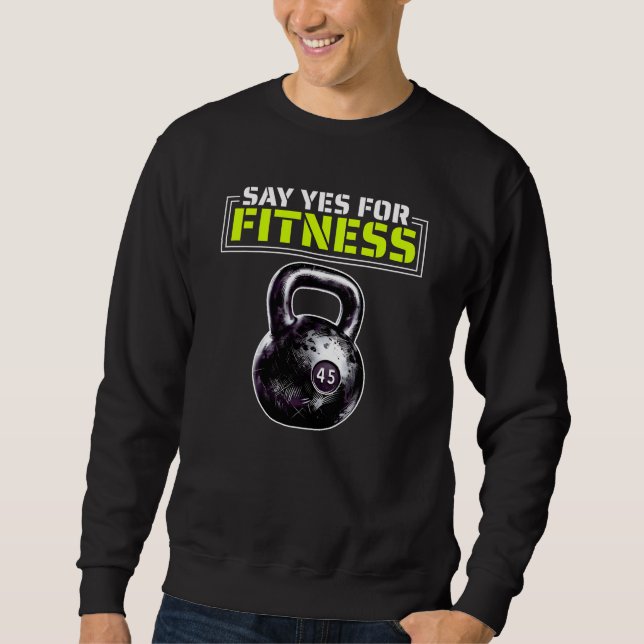 säga ja till fitness lång ärmad tröja (Framsida)