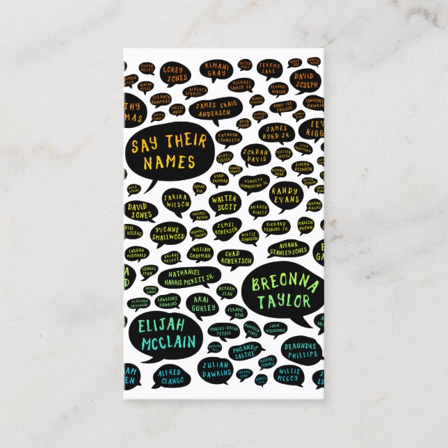 säga sin namn-regnbåge visitkort (Framsida)