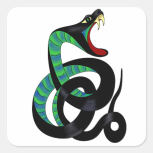 Sagaciös serpent fyrkantigt klistermärke