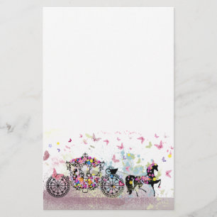 Sagaekipage med blommor brevpapper