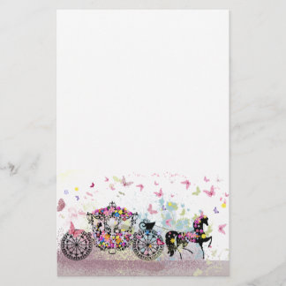 Sagaekipage med blommor brevpapper