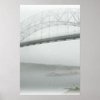 Sagamore Bridge i Fog Poster