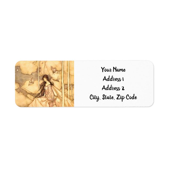 Sagan Arthur Rackham Returadress Etikett (Framsidan)