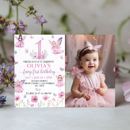 Sagan Första Blomsterträdgård Fjäril Födelsedagsfo Inbjudningar