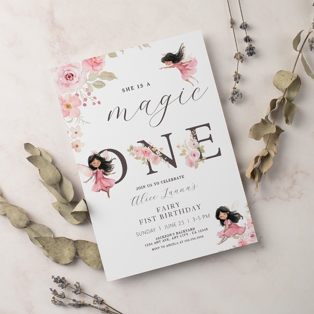 Sagan Första Tema Flickas 1-års Födelsedagsfest Inbjudningar (Skapare uppladdad)