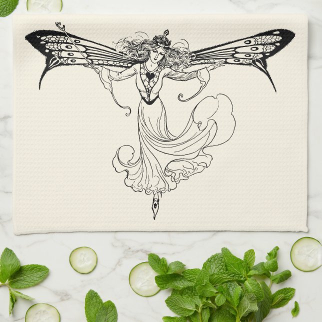 Sagan om feen Queen Mab, feernas drottning Kökshandduk (Vikta)