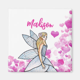 Sagan prinsessa rosa hjärtan mode illustration magnet