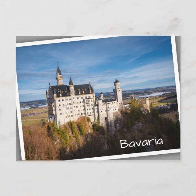 Sagans slott Neuschwanstein i Tyskland Vykort (Framsida)