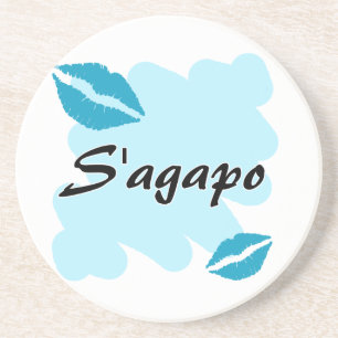 S'agapo - grek - jag älskar dig underlägg sandsten