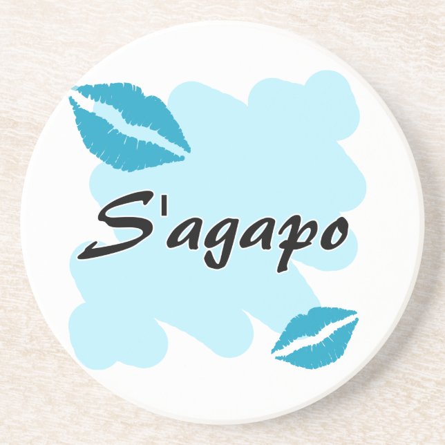 S'agapo - grek - jag älskar dig underlägg sandsten (Framsidan)