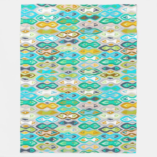 Sagar silver ikat fleecefilt (Framsidan)