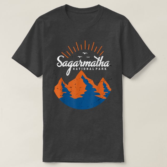 Sagarmatha Everest nationalpark Nepal Tibet Snö T Shirt (Design framsida)