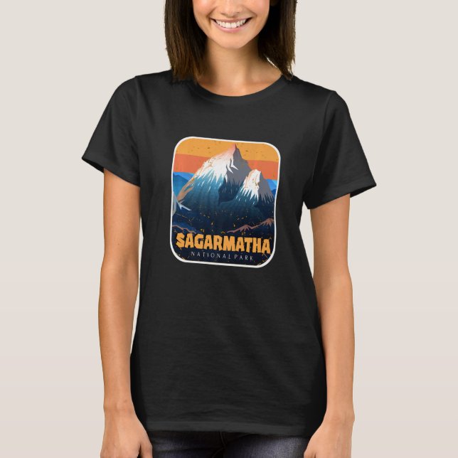 Sagarmatha Mountains National Park Everest Nepal T T Shirt (Framsida)