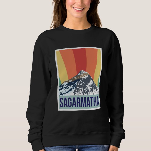 Sagarmatha Mountains Retro National Park Tibet Nep T Shirt (Framsida)