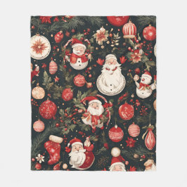 sagda Juldekorationer, löv, blommor Fleecefilt