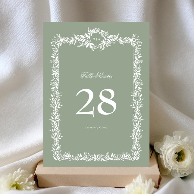 Sage 5 x 7 Bordsnummer av engångskaraktär (Skapare uppladdad)