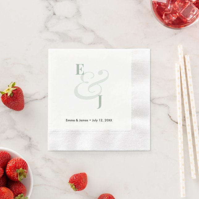 Sage Ampersand | Anpassad Cocktailservett Pappersservett (Insitu)