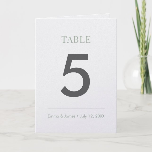 Sage Ampersand | Bordnummer (Falt) Kort (Framsida)