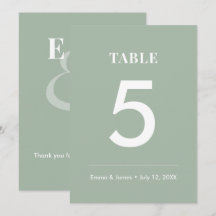 Sage Ampersand Bröllop | Modern Bordnummer