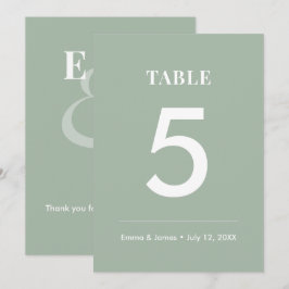 Sage Ampersand Bröllop | Modern Bordnummer Inbjudningar
