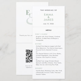 Sage Ampersand Bröllop | QR-kod | Elegant Meny