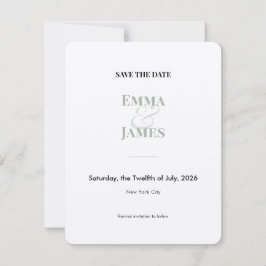 Sage Ampersand Save the Date | Bröllopskort Spara Datumet