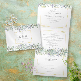 Sage and Lilac Greenery Monogram Photo Bröllop