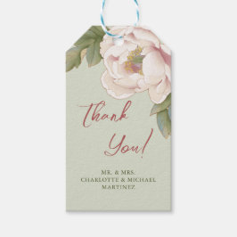 Sage and  Peony Ro Tack Wedding Favor Presentetikett