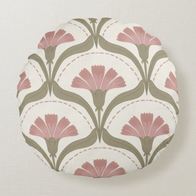 Sage and Rose Round Pillow Rund Kudde (Framsidan)
