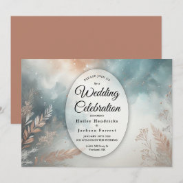 Sage and Terracotta Stardust Skies Wedding Inbjudningar