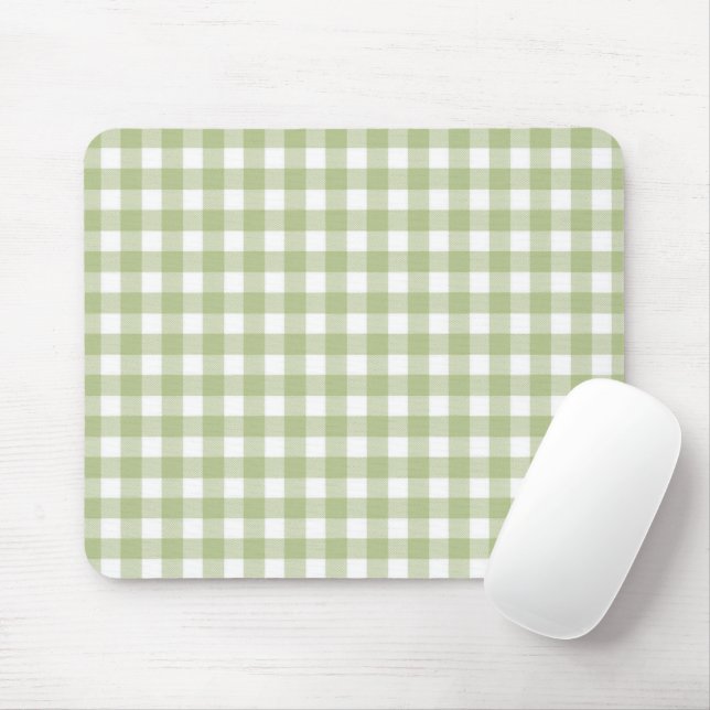 Sage and White Gingham Musmatta (Med mus)