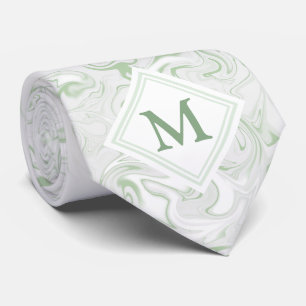 Sage and White Marble-utseende med Diamond Monogra Slips