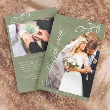 Sage Arch Botanical Löv Bröllop - tackkort