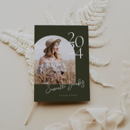 Sage Arch Modern Minimalist Photo Studentfest Inbjudningar