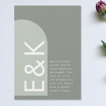 Sage Arch Moss Abstrakt Japandi Minimalism Bröllop