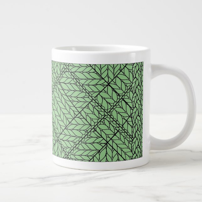 SAGE ARGYLE-STICKAD STOR VIT MUG JUMBO MUGG (Höger)