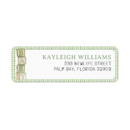Sage Baby Blocks Return Address Label Returadress Etikett